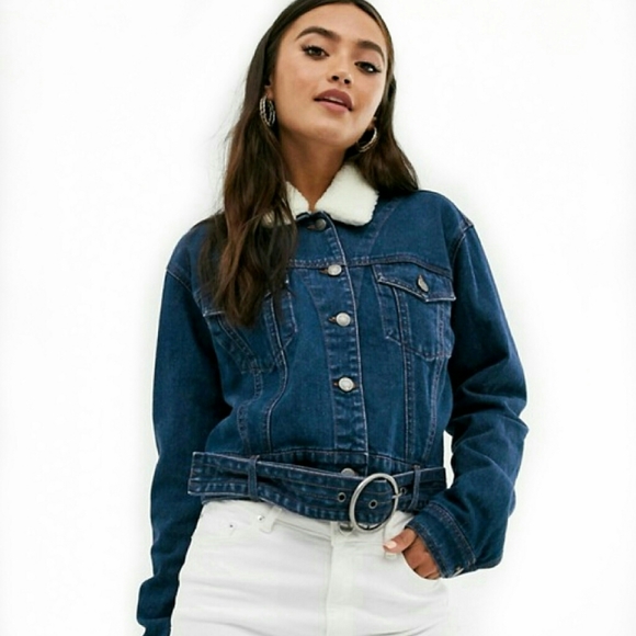 denim jacket with fleece collar